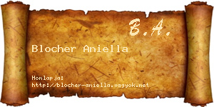 Blocher Aniella névjegykártya